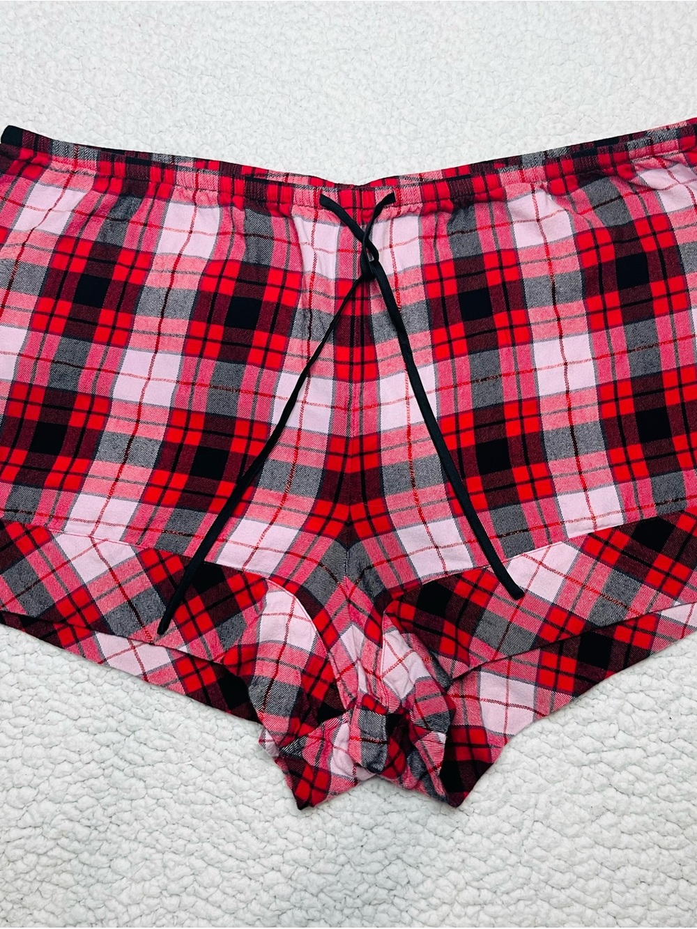 Victoria's Secret Red and Black Plaid Lounge Shorts